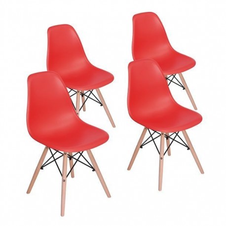 SILLA RICO ROJA, 4 PIEZAS - Envío Gratuito