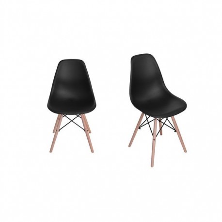 SILLA RICO NEGRA, 2 PIEZAS - Envío Gratuito