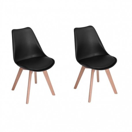 SILLA FRANKFURT NEGRA, 2 PIEZAS - Envío Gratuito