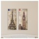 SET 2 CUADROS PARÍS/LONDRES LIENZO BETTER PLACE - Envío Gratuito