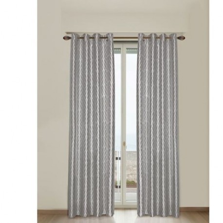 CORTINA GR PARIS GRIS Y PLATA 106X213CM PERFECT HOME - Envío Gratuito
