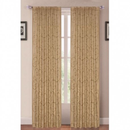 CORTINA TERGAL DECO CHAMPAGNE 127X213CM PERFECT HOME - Envío Gratuito