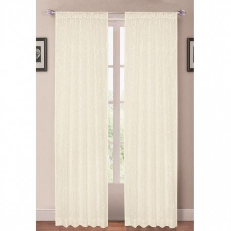 CORTINA TERGAL DECO IVORY 127X213CM PERFECT HOME - Envío Gratuito