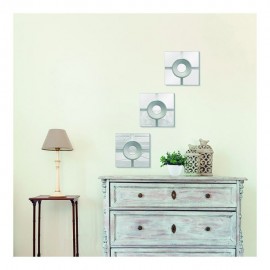 SET 3 ESPEJOS DECORATIVOS CUADRO PLATA - Envío Gratuito