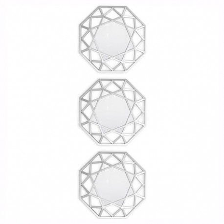 SET 3 ESPEJOS OCTÁGONO GEOMÉTRICO - Envío Gratuito
