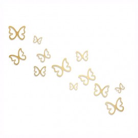 MARIPOSAS 3D DORADA C. 12 PZAS - Envío Gratuito
