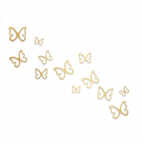 MARIPOSAS 3D DORADA C. 12 PZAS - Envío Gratuito