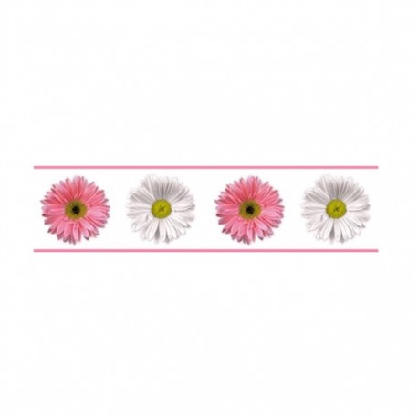 CENEFA FLORES ROSA/BLANCA .12X4.57M 1 PZ - Envío Gratuito