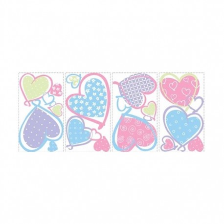 STICKERS CORAZONES MULTICOLORES ROOM MATES - Envío Gratuito