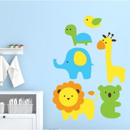 VINIL GRANDE NINO ANIMALES BEBE LUMIK - Envío Gratuito