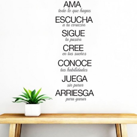 VINIL STANDAR CASA FRASE AMA LUMIK - Envío Gratuito
