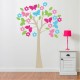 VINIL GRANDE NIÑA ÁRBOL FLORES MARIPOSAS LUMIK - Envío Gratuito