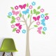 VINIL GRANDE NIÑA ÁRBOL FLORES MARIPOSAS LUMIK - Envío Gratuito
