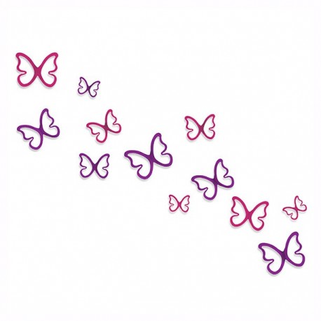 MARIPOSAS 3D MORADO/FIUCHA 12 PIEZAS BETTER PLACE - Envío Gratuito