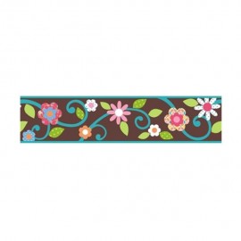 CENEFA CAFÉ FLORES ROSAS 12CMX4.57M 1 PZ - Envío Gratuito