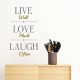 VINIL STANDAR CASA LIVE LOVE & LAUGH LUMIK - Envío Gratuito
