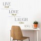 VINIL STANDAR CASA LIVE LOVE & LAUGH LUMIK - Envío Gratuito