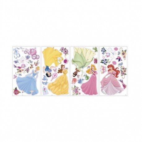 STICKERS PRINCESS 45.7X101.6 CM 36 PZAS DISNEY - Envío Gratuito