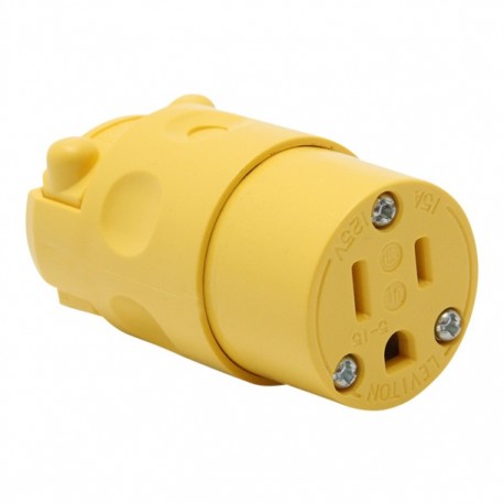 CONECTOR C/TIERRA DE PVC AMARILLO LEVITON - Envío Gratuito