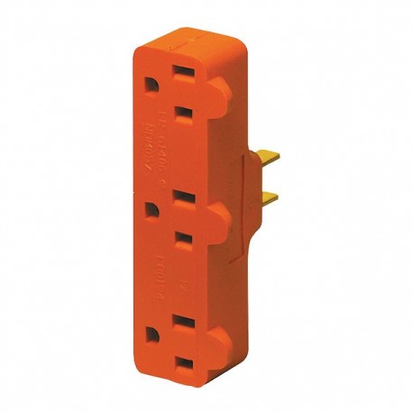 ADAPTADOR DE 1 A 3 CONTACTOS NARANJA - Envío Gratuito