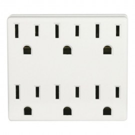ADAPTADOR 6 TOMAS 15A 125V BLANCO - Envío Gratuito