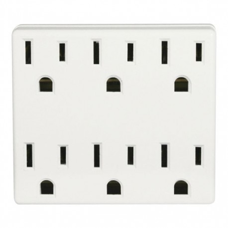 ADAPTADOR 6 TOMAS 15A 125V BLANCO - Envío Gratuito