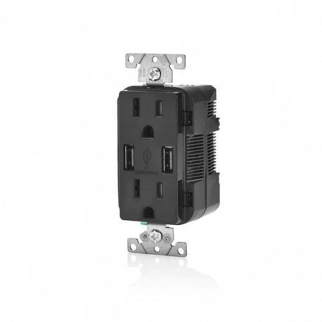 CONTACTO DUPLEX CARGADOR USB NEGRO - Envío Gratuito