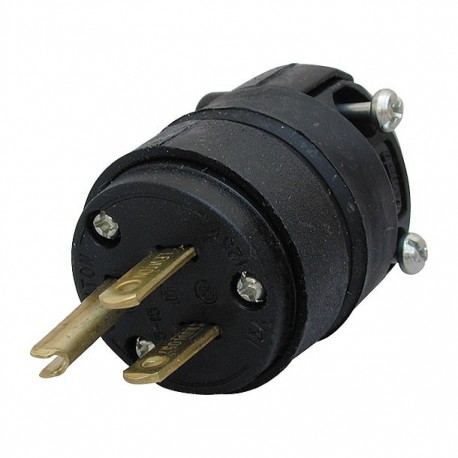 CLAVIJA DE NYLON 15 A 125 V NEGRA - Envío Gratuito