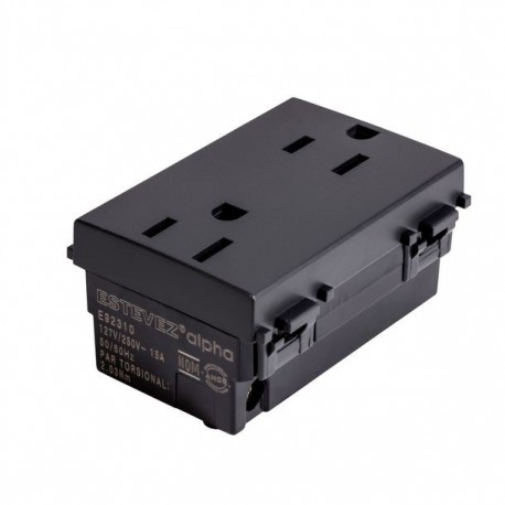 CONTACTO DUPLEX 3 MODULOS BLACK - Envío Gratuito