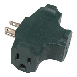 ADAPTADOR TRIPLE 15A/125V VERDE - Envío Gratuito