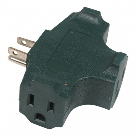 ADAPTADOR TRIPLE 15A/125V VERDE - Envío Gratuito