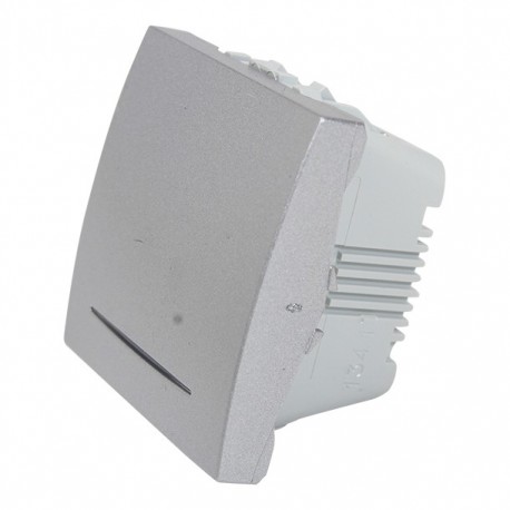 INTERRUPTOR ANCHO SENCILLO C/LUZ ALUMI SCHNEIDER ELECTRIC - Envío Gratuito