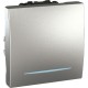 INTERRUPTOR ANCHO SENCILLO C/LUZ ALUMI SCHNEIDER ELECTRIC - Envío Gratuito