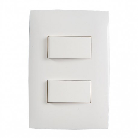 DOS APAGADORES SENCILLOS CON PLACA BLANCO - Envío Gratuito