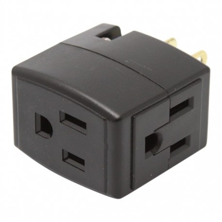 CUBO ADAPTADOR 15A/127V NEGRO - Envío Gratuito