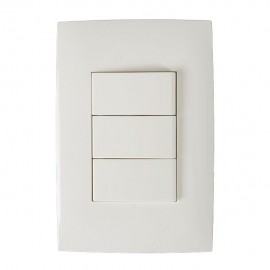 3 APAGADORES SENCILLOS CON PLACA BLANCO - Envío Gratuito