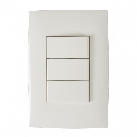 3 APAGADORES SENCILLOS CON PLACA BLANCO - Envío Gratuito
