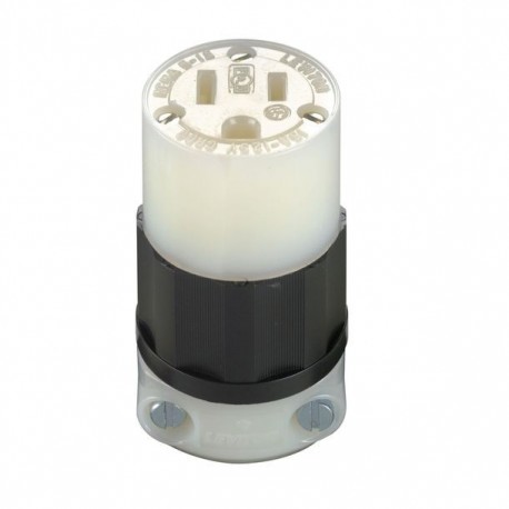 CONECTOR C/TIERRA RECTA BLANCO-NEGRO LEVITON - Envío Gratuito