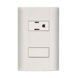 PLACA MARFIL + 1 INTERRUP + 1 TOMA - Envío Gratuito