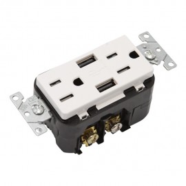 CONTACTO DUPLEX CARGADOR USB BLAN - Envío Gratuito
