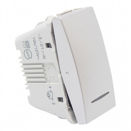 INTERRUPTOR SENCILLO C/LUZ COLOR ALUMNIO SCHNEIDER ELECTRIC - Envío Gratuito