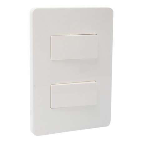 2 APAGADORES SENCILLOS CON PLACA BLANCO - Envío Gratuito