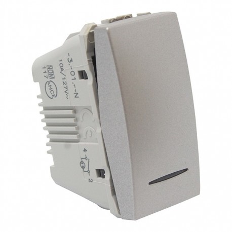 INTERRUPTOR 3 VÍAS C/LUZ COLOR ALUMINIO SCHNEIDER ELECTRIC - Envío Gratuito