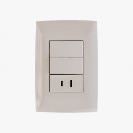 2 INTERRUPTORES SEN Y TOMA S/TIERRA CON LEVITON - Envío Gratuito