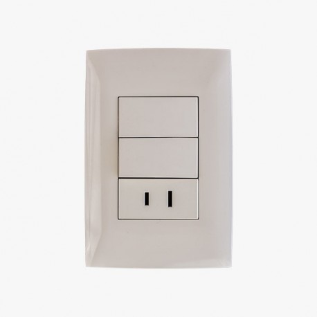 2 INTERRUPTORES SEN Y TOMA S/TIERRA CON LEVITON - Envío Gratuito