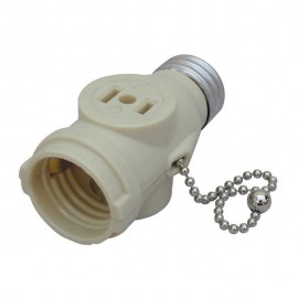 PORTALÁMPARA LADRÓN CON INTERRUPTOR BLANCO - Envío Gratuito