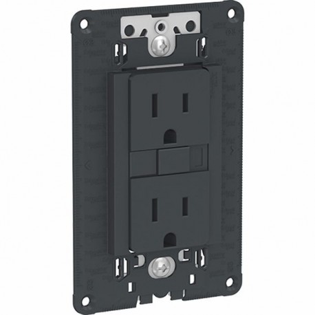 TOMA DUPLEX 2P+T GFCI 15A 127VCA GRAFITO SCHNEIDER ELECTRIC - Envío Gratuito