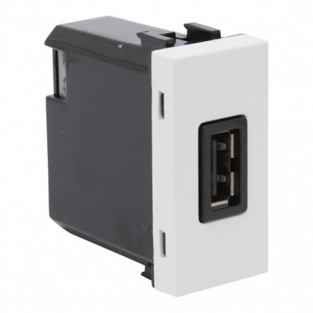 TOMA USB 1 MODULO BLANCO - Envío Gratuito