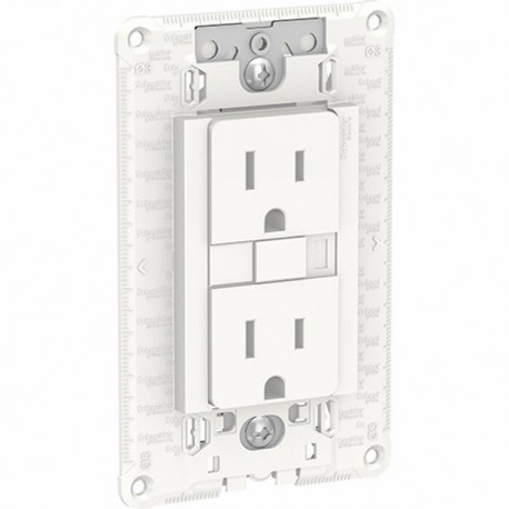 TOMA DUPLEX 2P+T GFCI 15A 127VCA BLANCO SCHNEIDER ELECTRIC - Envío Gratuito