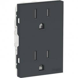CONTACTO DUPLEX 2P+T 15A 127VCA GRAFITO SCHNEIDER ELECTRIC - Envío Gratuito